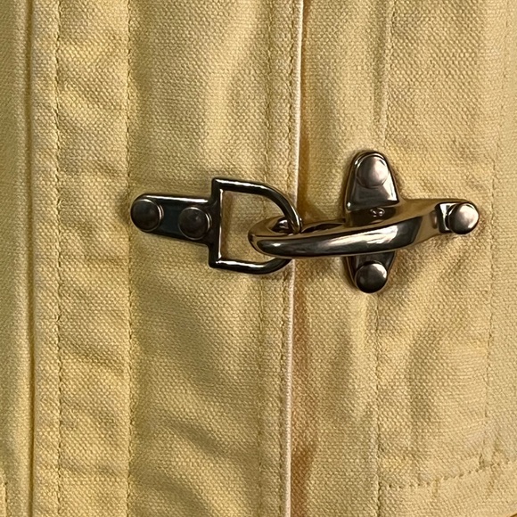 Lauren Jean Company Canary Yellow Linen Blend Toggle Zipper Chore Jacket Size XL - Picture 5 of 8